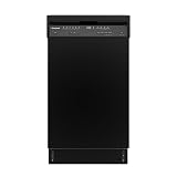 Honeywell 18 Inch Dishwasher with 8 Place settings, 6 Washing Programs, Stainless Steel Tub, UL/Energy Star- Black
