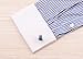 Super Shiny Swarovski Quality Blue Crystal Circular Cufflinks Elegant Style