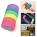 6 Pack UV Blacklight Reactive Fluorescent Cloth Tape Glow in The Dark Neon Gaffer Tape Birthday Christmas Party Supplies