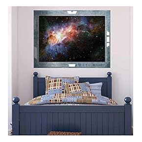 Wall26 - Science Fiction ViewPort - Decal - Spectaluar View into Deep Space - Wall Mural, Removable Sticker, Home Decor - 24x32 inches