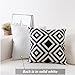 Modern Homes Black and White Throw Pillow Covers 16x16 inches ; 100% Cotton Cushion Cases for Couch, Bed; Black and White Cushion Covers 16x16 (Set of 5)