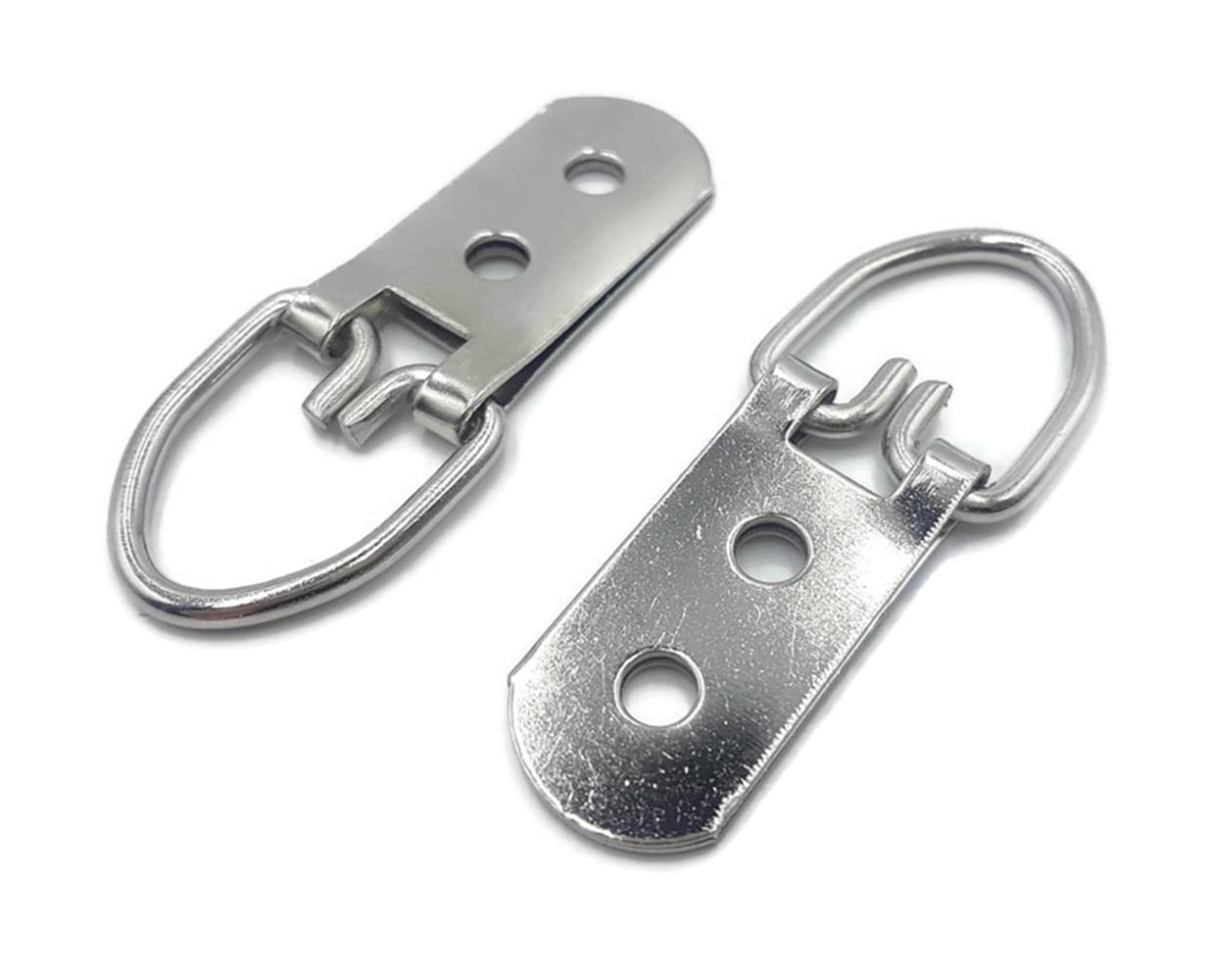 10 x Heavy Duty Picture Hanger D Rings 58mm Nickel Plated