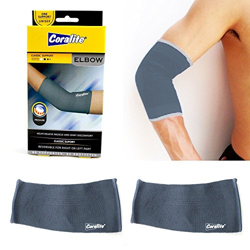 2 Elbow Wrap Support Brace Elastic Compression Sleeve Tennis Sports Pain Relief