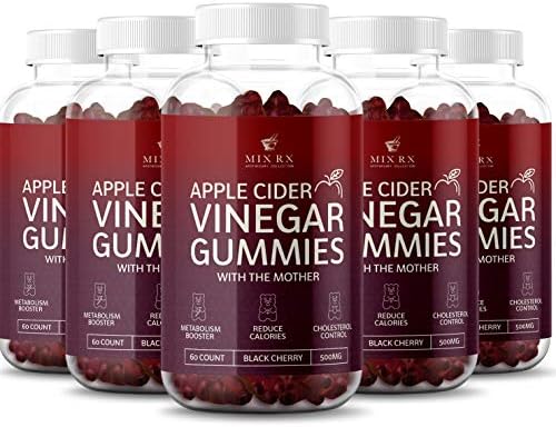 (5 Pack) Premium Organic Apple Cider Vinegar Gummies with The Mother for Energy, Diet Control - Gummy Alternative to Apple Cider Vinegar Capsules, Pills, ACV Tablets - Weight Loss, Detox, Cleanse