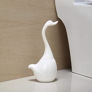 ZLEW Escobilla para inodoro con forma de cisne con soporte, Creative
