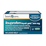 Basic Care Ibuprofen Liquid Gels 200 mg, Pain Reliever/Fever Reducer (Liquid Filled Capsules), 160 Count