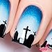 Whats Up Nails - Graveyard Nail Stencils Stickers Vinyls for Nail Art Design (1 Sheet, 20 Stencils)