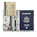 Passport Cover Holder Travel Wallet for Men & Women - Leather Passport Case- Securely Holds Passport, Business Cards, Credit Cards, Boarding Passes (Tower)
