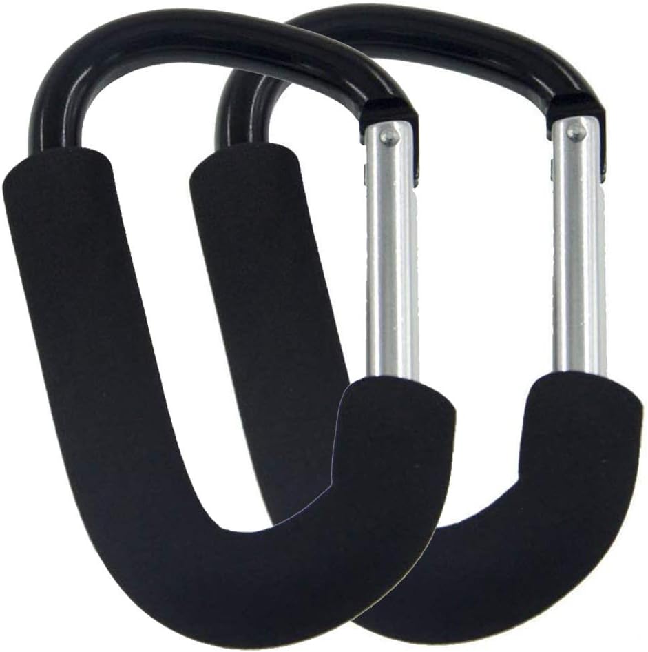 Snowmanna-Large Carabiner with Thickening Sponge Pushchair Pram Hook Shopping Diaper Bag Hanger Multipurpose Stroller Accessories Mummy Buggy Clips Plus Free Bonus Keyrings