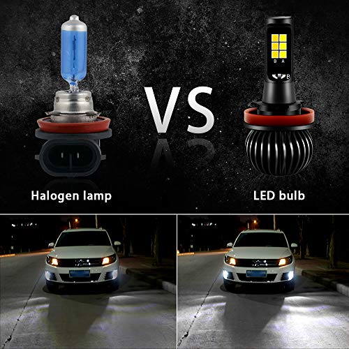 Viesyled H11 H8 H9 LED Fog Light Bulbs Dual Color White Yellow, Super Bright 70W 5000LM 3030SMD Fog Light 6000K White/3000K Yellow Replacment for Vehicle Car DRL Fog Lights - Thumbnail 4