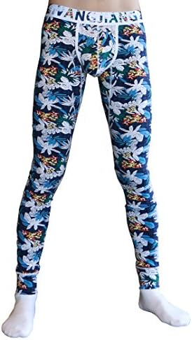 Men's Low Rise Leggings Long Johns Thermal Pant US L/with Tag XL(Waist: 35"- 37") 3027CKU Flower