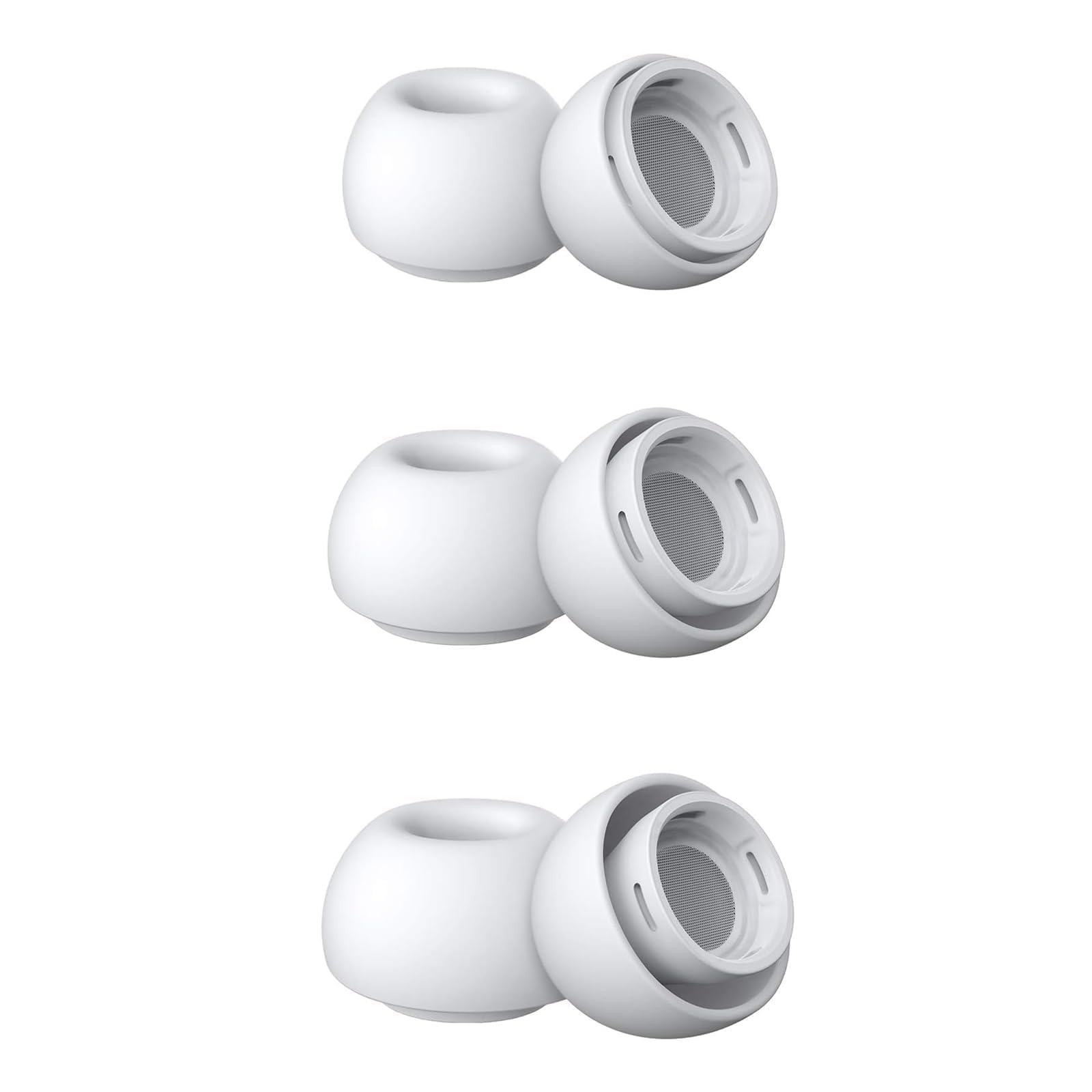 Photo 1 of AirPods Pro & AirPods Pro 2 Replacement Ear Tips – Noise-Reducing Silicone Earbud Covers with Secure Fit & Portable Storage Plastic Bag (3 Pairs-White, Medium)