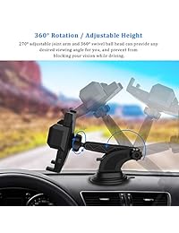OIIEE Soporte para teléfono para automóvil Soportes para teléfono móvil para auto Soportes para tablero de instrumentos Parabrisas Automóvil Soporte para teléfono móvil Ventosa Soporte para automóvil telescópico Compatible con iPhone Samsung Galaxy Nokia