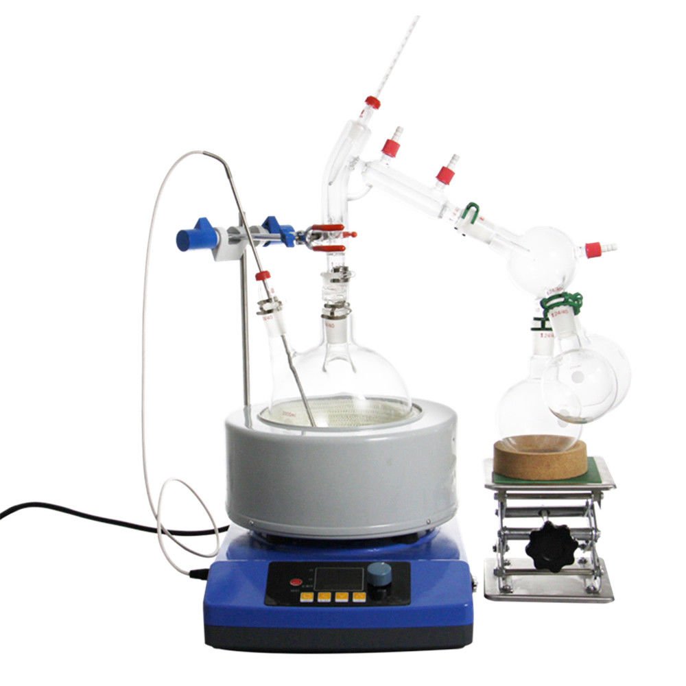 New Lab 2000ml Glassware Essential Oil Steam Distillation Apparatus ...