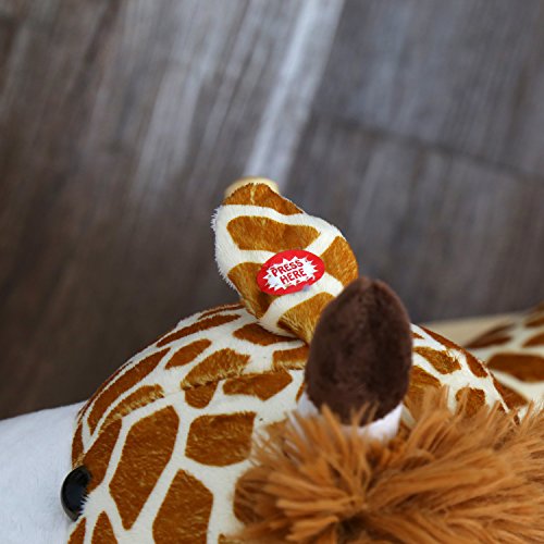 Peach Tree Rocking Horse Giraffe Rocker for Baby Ride on Giraffe Plush Wooden Riding Rocker with Sound, w/Seat Belts - Thumbnail 5
