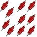 OOOUSE 10 Pack Fowl Water Nipple Drinker Chicken Feeder Poultry Hen Screw In Style,Red