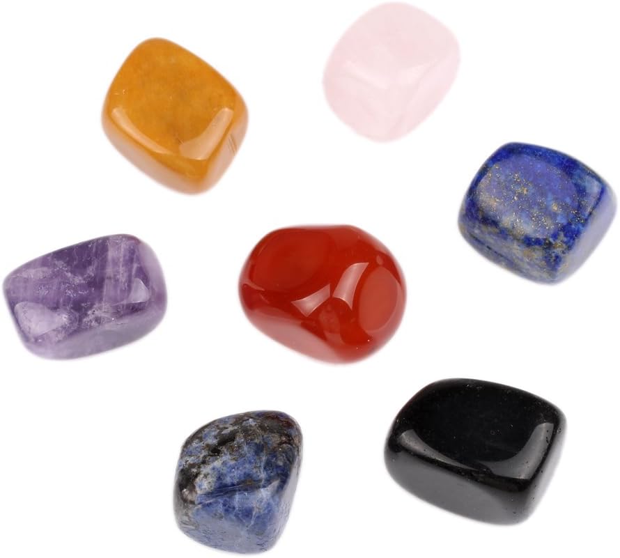 banshren 7 Pieces With Random Mixed Chakra Stone Tumbled Stone Reiki Healing Crystal