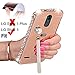 LG Stylo 3 Case, LG Stylo 3 Case ZHFLY Bling Diamond Aluminum Metal Bumper Tassel Frame Detachable + Mirror Hard Back Case, 2 in 1 Cover, Rose Gold Pearl Tassel