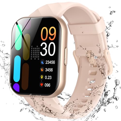 Parsonver FF2 Women's 5ATM Waterproof Sports Watch for Swimming, 1.8 Inch HD Smartwatch with 100+ Sports, Sleep, Heart Rate, Smart Watch for Android & iPhone, Rose Gold