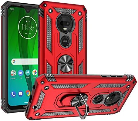 Moto G7 Case,Moto G7 Plus Case,SUSAA 360 Degree Rotating Ring Holder Kickstand Phone Case for Motorola Moto G7 / Moto G7 Plus (Not for Moto G7 Power,Moto G7 Play) Red