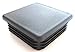Prescott Plastics 2 1/2” (63.5mm) Outer Perimeter Ribbed Plastic Hole Plugs, Square Black Metal Tubing End Caps, Strong Furniture Leg Inserts, Impact & Weather Resistant, Made in The USA - 4 Pack