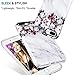 iPhone 8 Plus Case,iPhone 7 Plus Case,VIVIBIN Cute Floral and Grey Marble for Women Girls Clear Bumper Soft Silicone Rubber TPU Cover Slim Fit Protective Phone Case for iPhone 7 Plus/iPhone 8 Plus