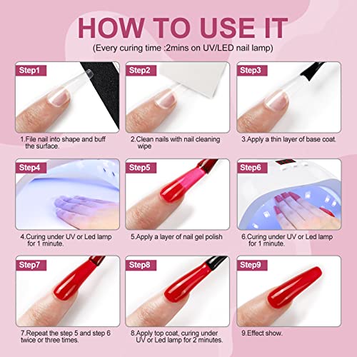 Gel Nail Polish Set with Top Base Coat 18 Colors Fall Winter Gel Polish Glitter Pink Purple Brown Glossy Soak Off Nail Gel Polish Starter Kit Nail Art Collection Gifts for Women Girls DIY Home Salon