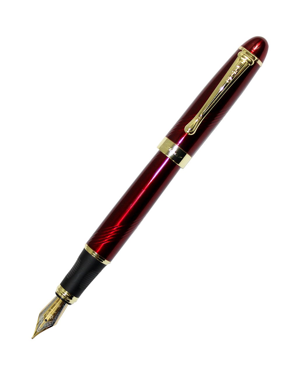 Gullor X450 Deep Blue and Gold Twist Fountain Pen dark red
