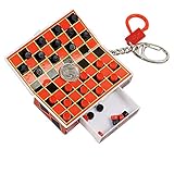 Pocket Game Checkers on Key Chain, Magnetic Pieces, Travel Activity.