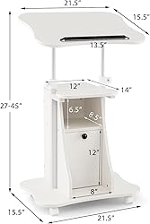 Mobile Laptop Podium, Portable Height Adjustable