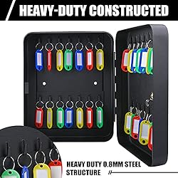 Key Cabinet Wall Mount with Key Lock, 28 Key Hooks
