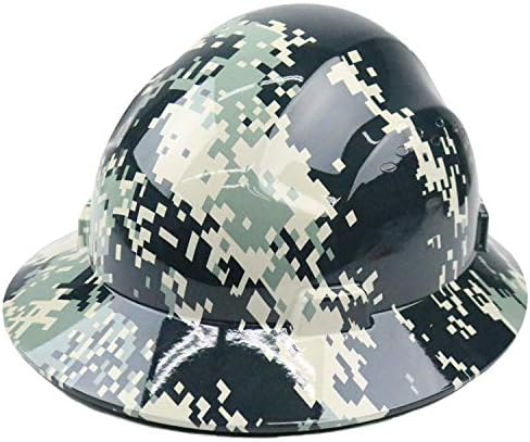 Troy Safety RK-HP44-CAMO Patterned Hard Hat Full Brim Style with 4 Point Ratchet Suspension (Camo)