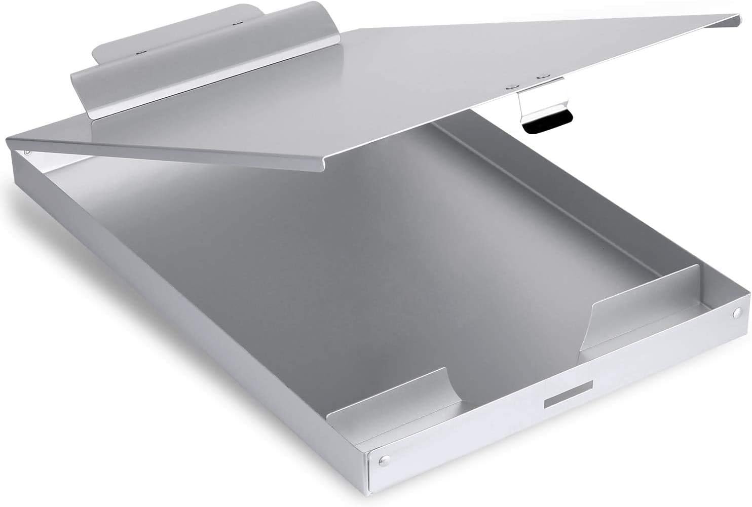 Metal Clipboard with Storage, Letter Size Form Holder Portfolio Aluminum Metal Binder with High Capacity Clip Posse Box - Surface for Legal Size Paper, for Office Business Professionals Stationer : Office Products