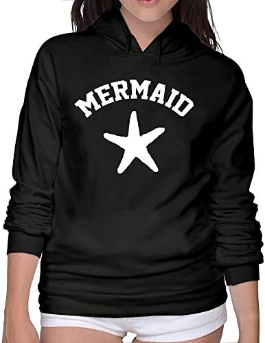 Women's Organic Cotton Mermaid Star Hoodie Black