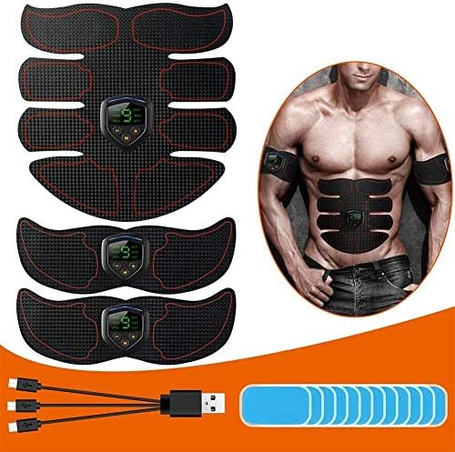 筋肉刺激装置 ABSトレーナー EMSマッスルトナー、 Ab インテリジェント トーニングベルト、 USB充電 液晶ディスプレイ、 腹部/腕/脚 筋肉 ジムの設備 にとって 女性と男性、 12個の交換用ゲルパッド
