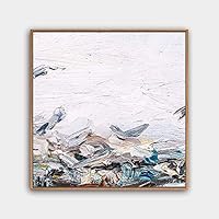 Framed Canvas Wall Art Abstract Color Painting Canvas Prints Home Artwork Decoration for Living Room,Bedroom - 16x16 inches