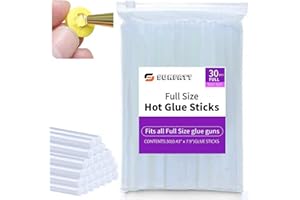 SUNFATT Full Size Hot Glue Sticks,(30 Pcs) 0.43" x 7.9" Glue Sticks Perfect for Hot Glue Gun,Easily Create and Bond Crafts on Wood,Plastic,Glass,Flowers,Fabrics,Foam,Jewellery.