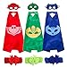 PJ Masks Costumes Set of 3 Capes and Masks with Hair Bands For Kids Catboy Owlette Gekko Dress Up