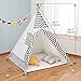 OlarHike Teepee Play Tent for Kids, Girl and Boy, Durable Baby Toddler Tents with Window, Colorful Lights, Flag, Carpet, Non-Slip Base