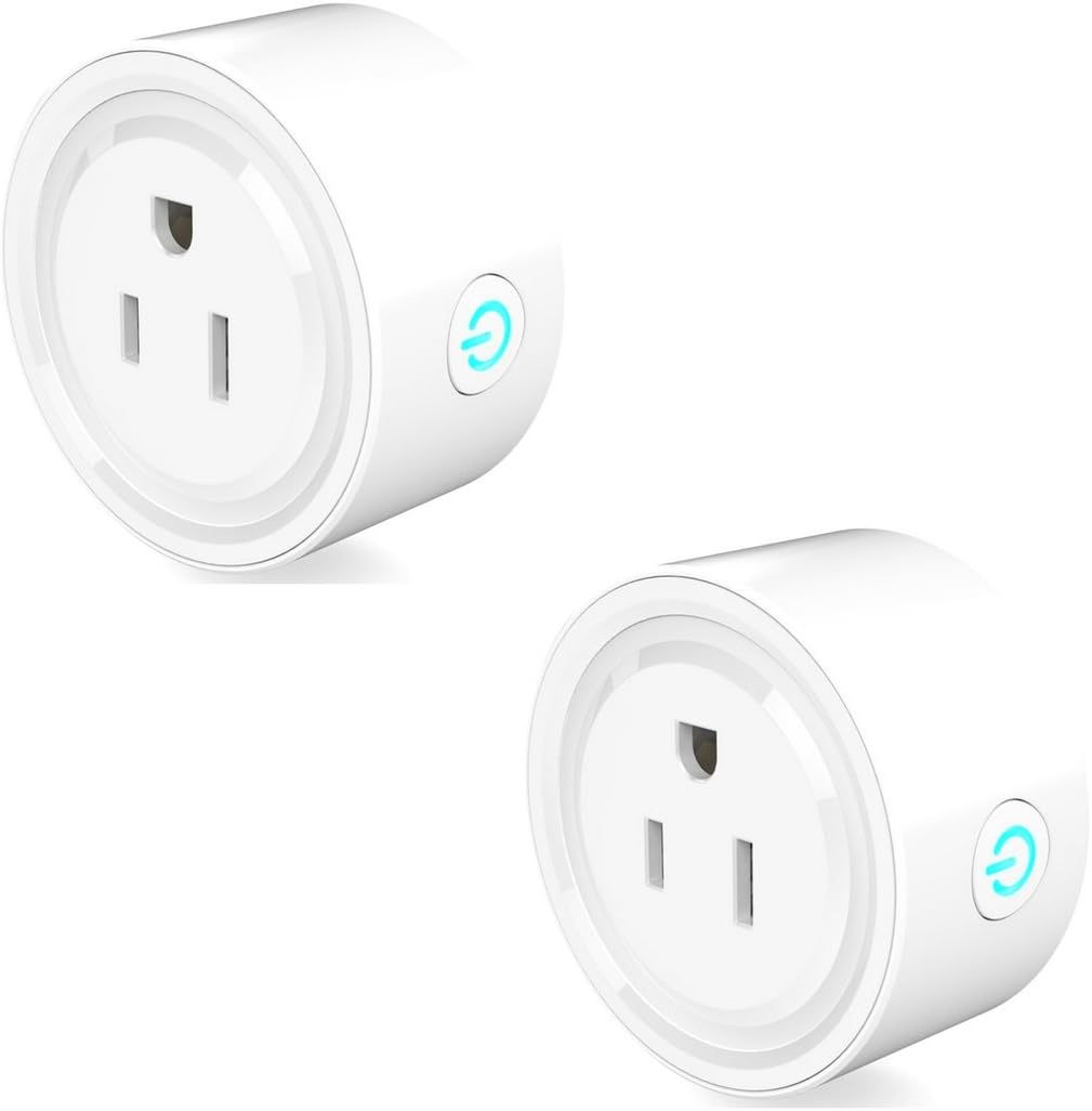 Schlau Smart Plug 2 Pack Wi-Fi Enabled Mini Smart Switch Compatible with Alexa, No Hub Required, Remote Control your Devices from Anywhere, ETL Listed with Timing Function for Smart Phone (2)