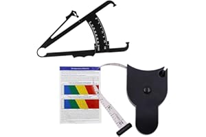 Shengsenfu 2Pcs Body Fat Caliper and Measuring Tape for Body, Skin fold Calipers and Body Fat Tape Measure Tool for Accuratel