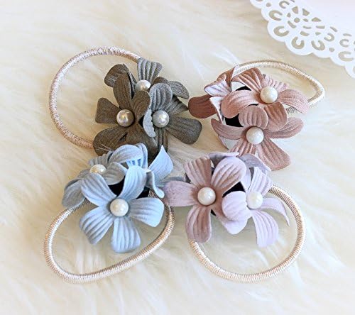 2017 NEW Floral Pearl Hair Ties Hair Elastics Women Girls Hair Accessories 4 pcs