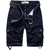 FOURSTEEDS Women's Cotton Relaxed Fit Casual Multi-Pocket Bermuda Cargo Shorts