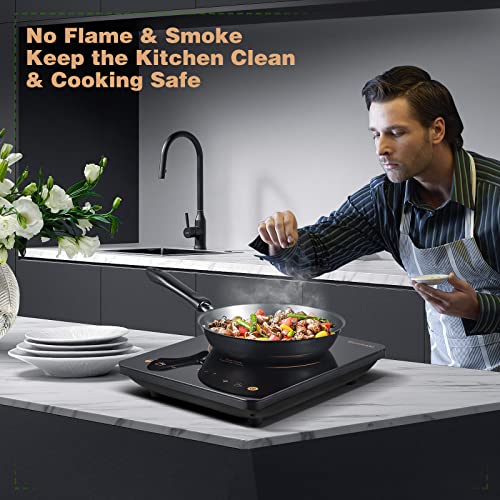 Sunmaki Induction Cooktop, Induction Hot Plate with LED Display, 1800W