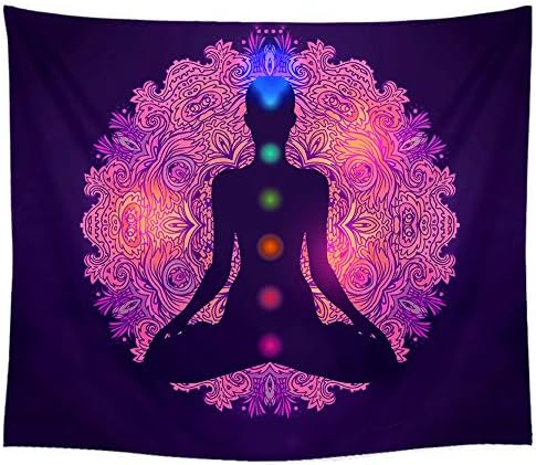 Chakra Wall Tapestry - 7 Chakras Indian Yoga Tapestry, Artwork Chakra for Home Decor 51x59 Inches (Chakra)