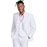 TAYION Mens Classic fit Suit Jacket Blazer 48 L White Solid