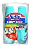 Hefty Ultimate Easy Grip Plastic Party Cups (Blue, 18 Ounce, 100 Count)