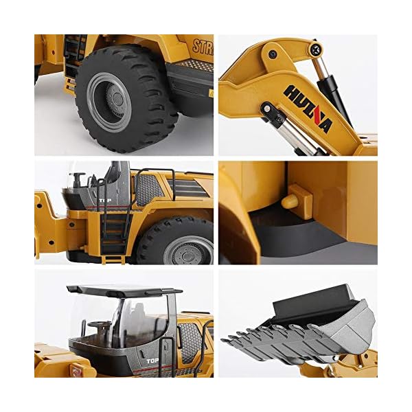 RCTOYS TR-213 10 CH Legierung Schaufel Radlader, 1:14 RC Ferngesteuerter Bagger Baustellen-Fahrzeug, Modell mit viele… – Bild 6