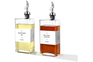 Olive Oil Dispenser Bottle for Kitchen, 16.9oz /500ml Oil and Vinegar Dispenser Bottle Set, Glass Oil Container with Automati