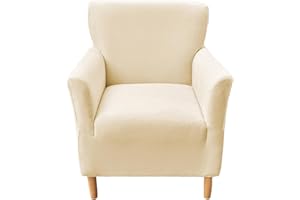 CRFATOP Stretch 1 Piece Chair Covers with Arms Velvet Accent Chair Cover Armchair Flower Soft Banquet Armchair Covers Washable Chair Slipcovers for Living Room Office Reception Reading Sofa,23